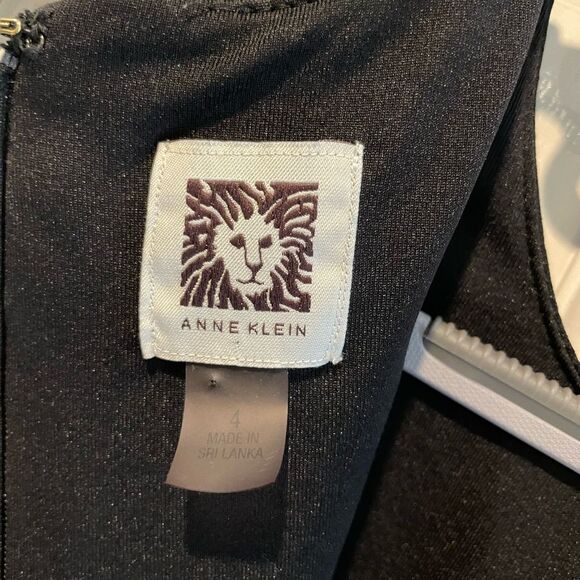 Anne Klein Sleeveless Floral Midi Dress Black w/Green & Pink Flowers Size 4 - Picture 7 of 8